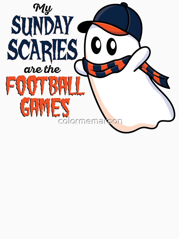 Navy and Orange Football Halloween Ghost Sunday Scaries by colormemaroon