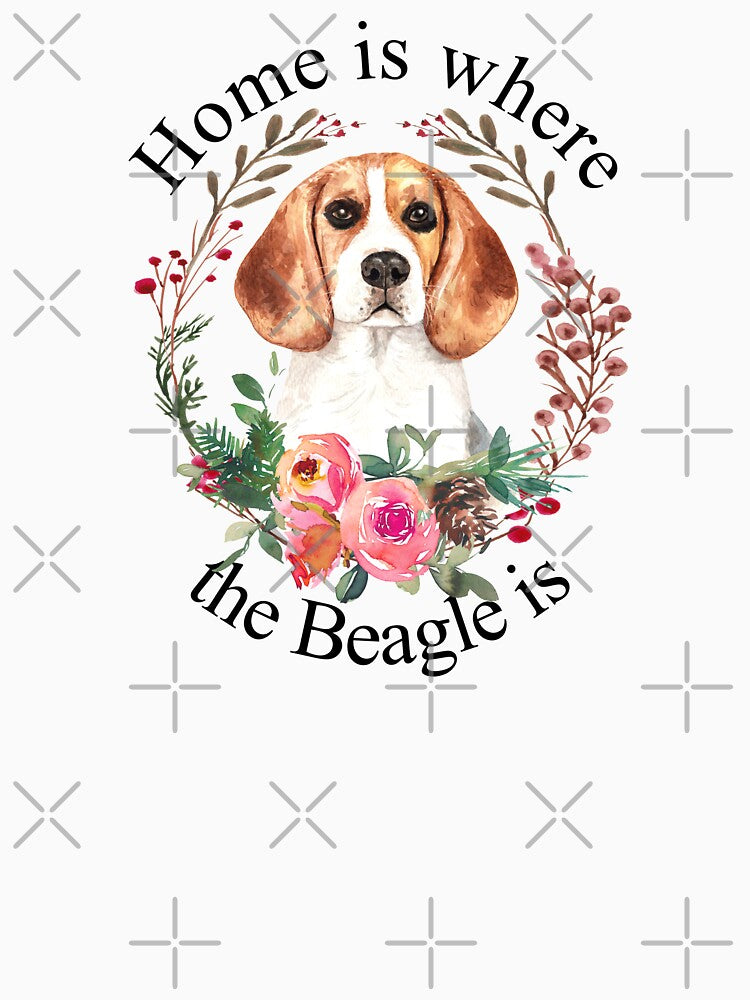 Home is Where The Beagle is, Sticker T-Shirt Laptop Water Bottle by StickerArtwork