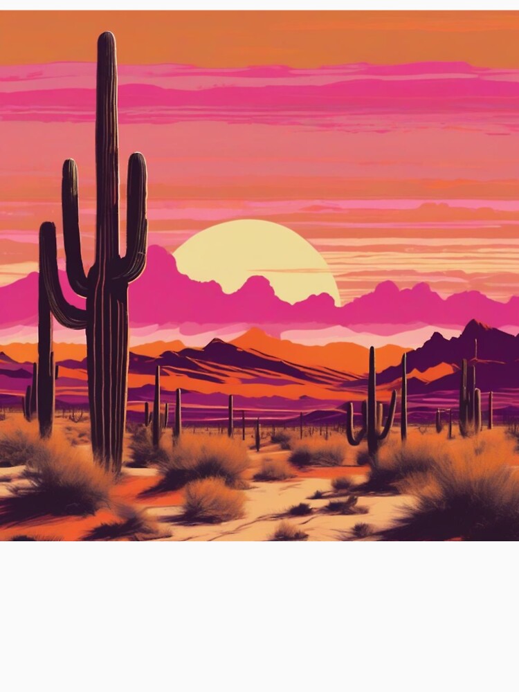 Desert Sunset Vintage Poster by MarkLines