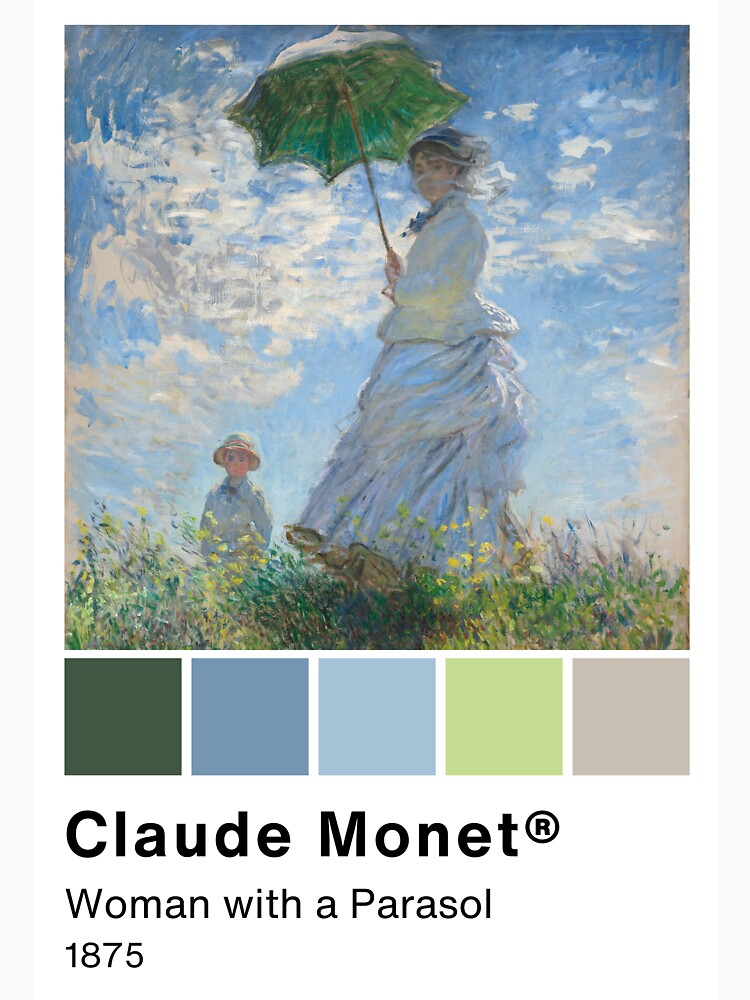 Claude Monet - Woman with a Parasol - Pantone Color swatch, Art Paintings Art history by Lemon-y-Shark