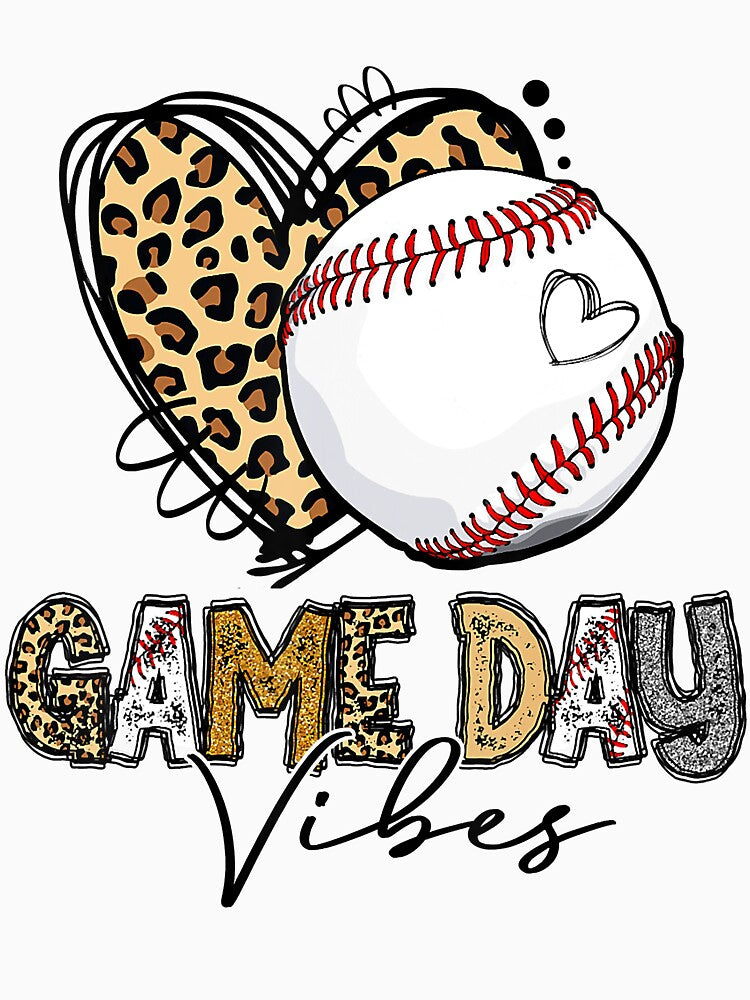 Baseball Game Day Vibes Leopard Baseball Mom Game Day by SethFrancis37