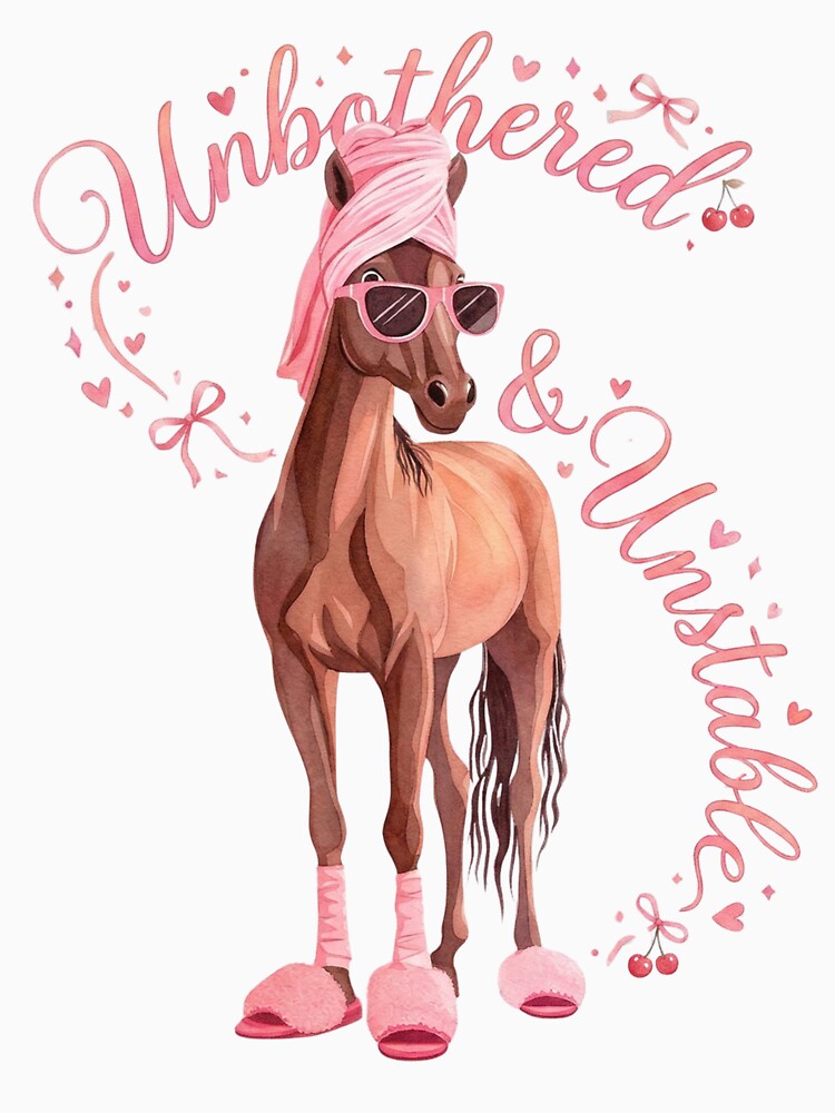 Unbothered & Unstable – Funny Coquette Horse Aesthetic by aiqdelicia