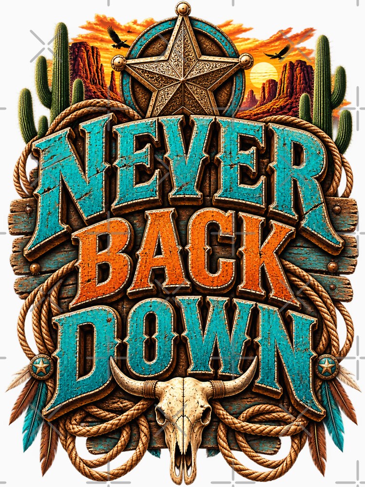 Never Back Down Western by ShivCraftStudio