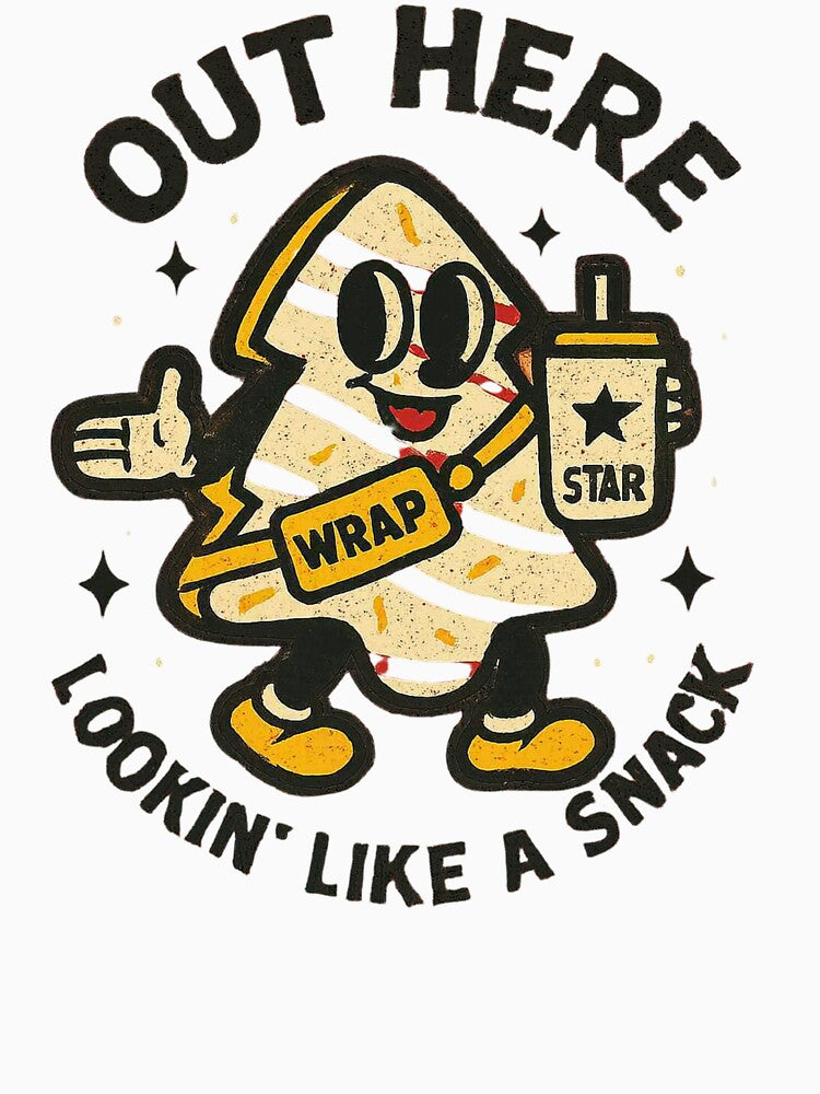 Copy of Wrap Star – Retro Christmas Snack Character Design – Vintage Holiday Art Christmas Classic T-Shirt by inkfluenceart