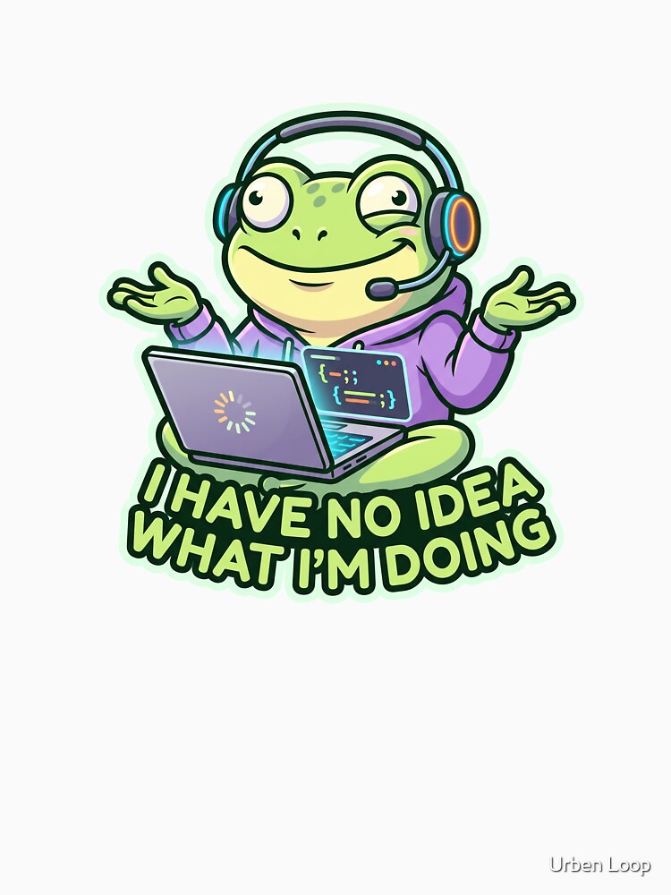 Funny Coding Frog I Have No Idea What Im Doing Programmer by Urben Loop