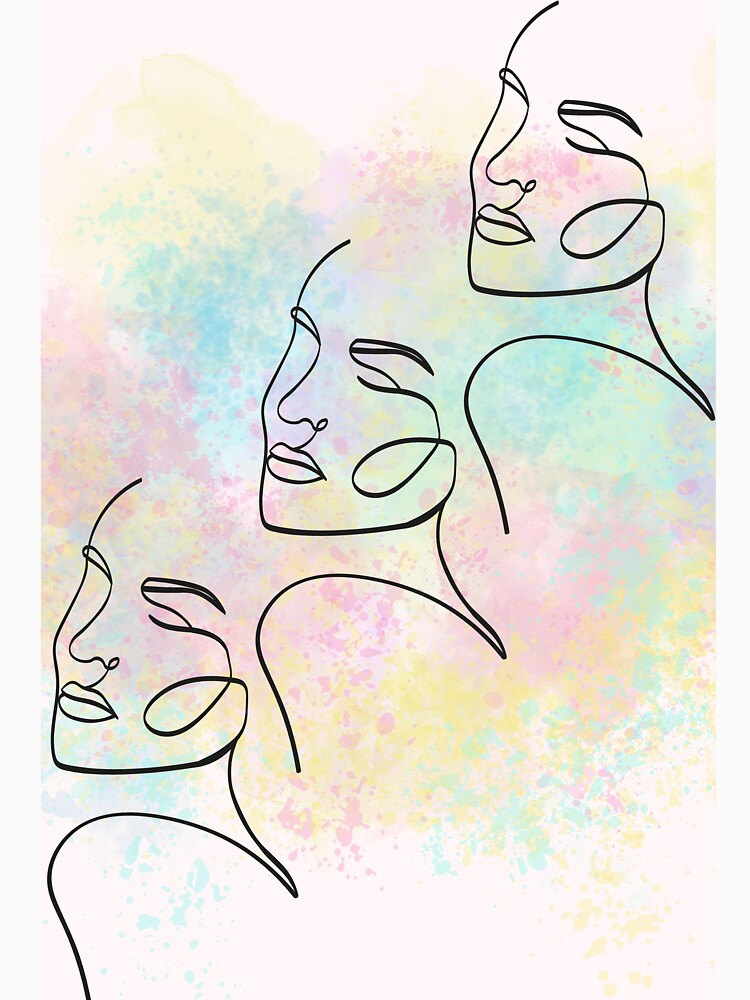 Three Women Painting multicolor line art by MotivaBoutique