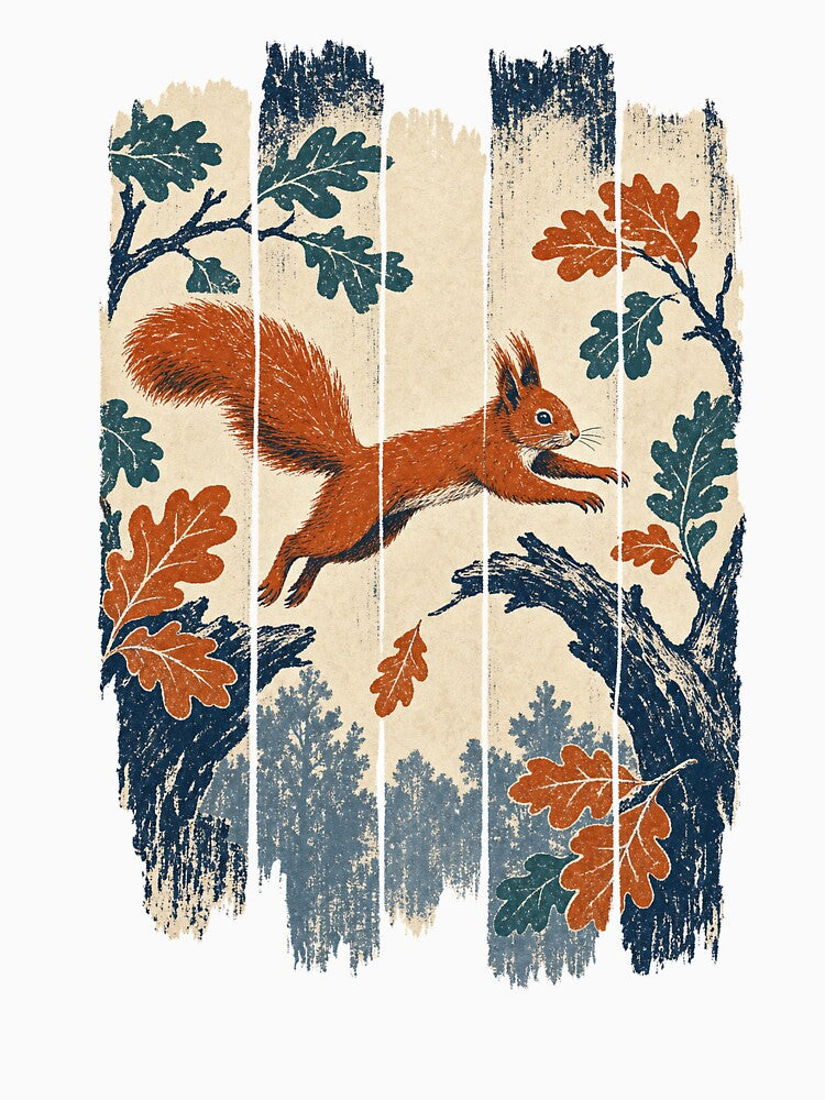 Red Squirrel in the Autumn Oaks by VisualArtsOasis