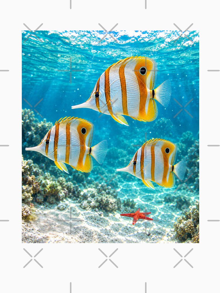 Lost in the Blue - Copperband Butterfly Fish by BeeStylishTees