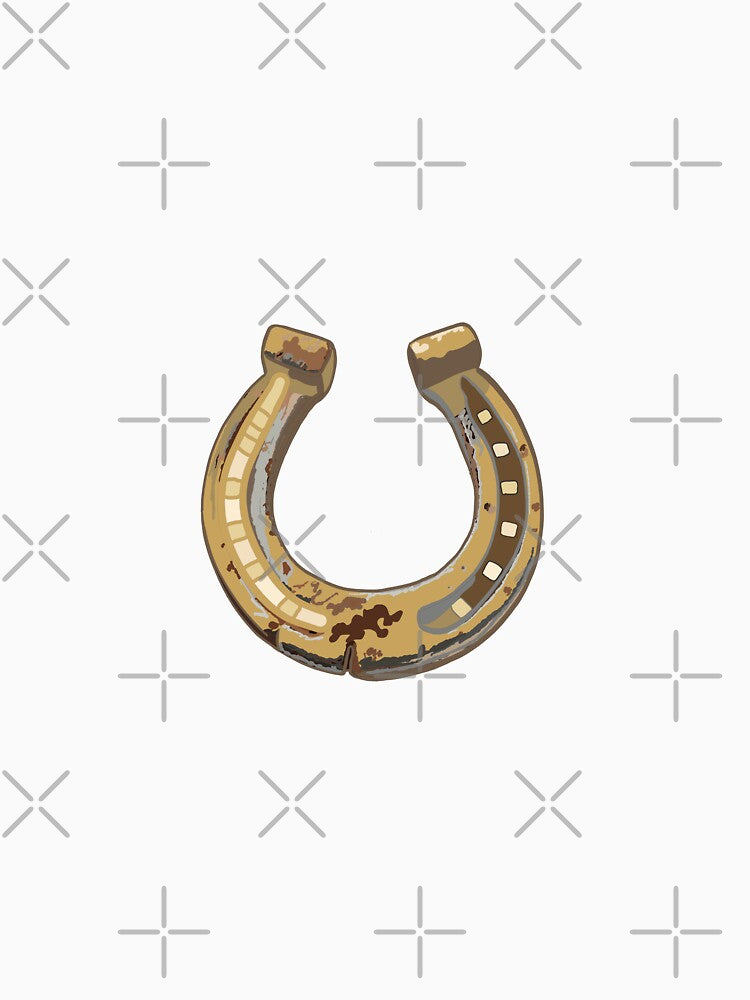 Antique Gold Horseshoe – Vintage Western Boho Cowboy Symbol by Bedoya Illustrations