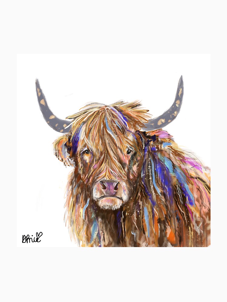 Watercolour Highland Cow by pricelessanna