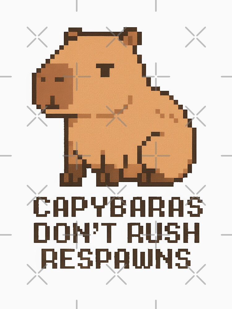 Pixel Capybara – Don’t Rush Respawns – Funny Gamer Capybara Design by RetroPop23