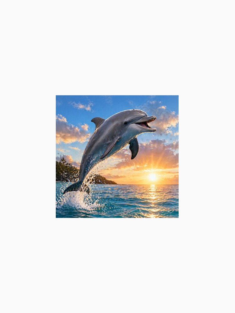 Dolphin Sunset Sticker | Ocean Aesthetic | Cute Dolphin Jumping | Sea Life Nature Sticker by Ishratparween11