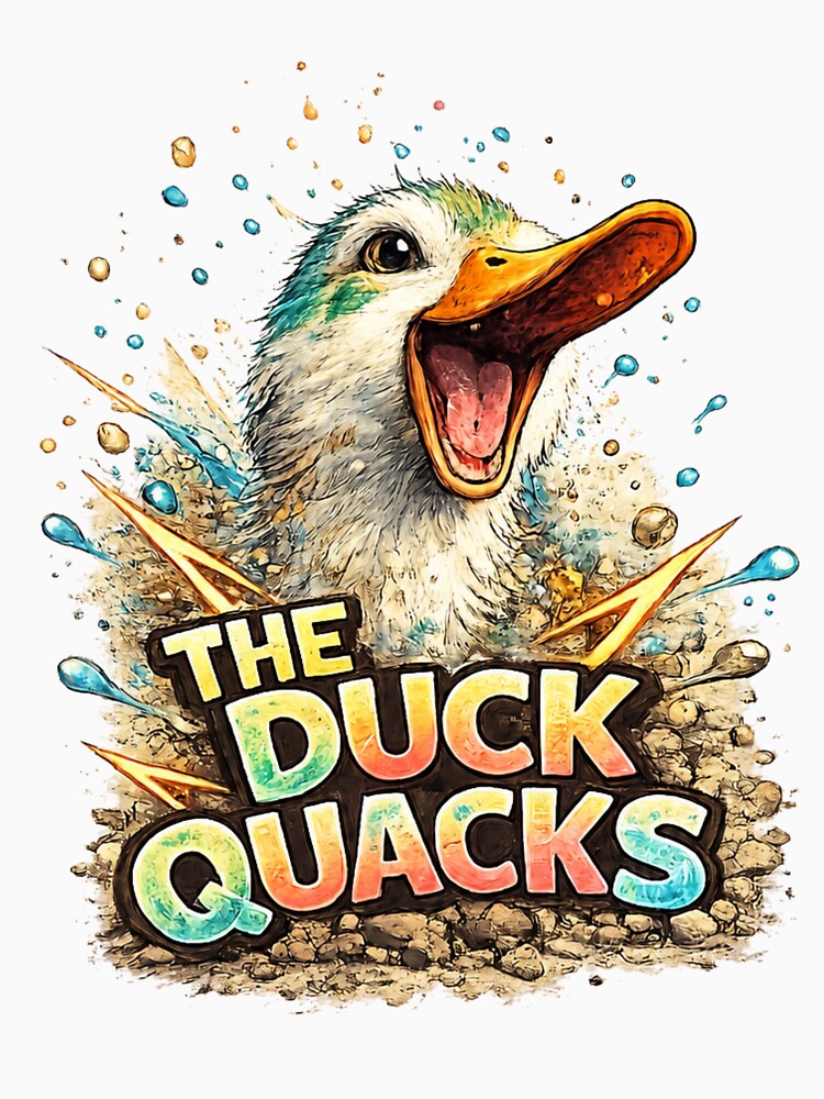The Duck Quacks – Funny Colorful Duck by CMA Design Studio