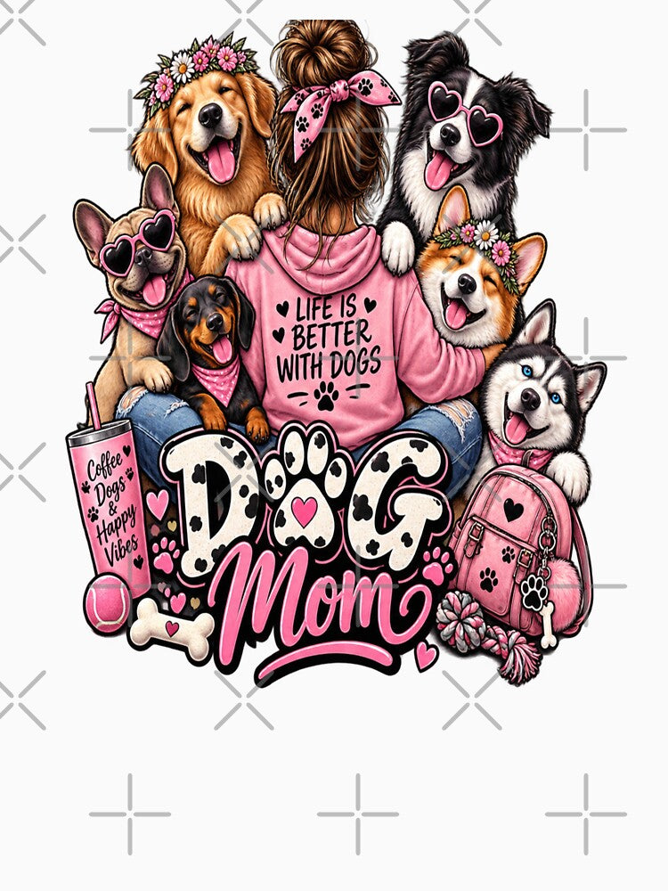 Dog Mom Life – Cute Pink Dog Lover Floral Design by artistezone