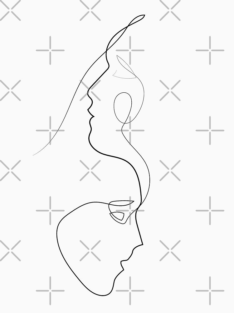 Two Faces One Line | One Line Artist | Minimal Art | One Line Art | Minimalist by One-Line-Artist