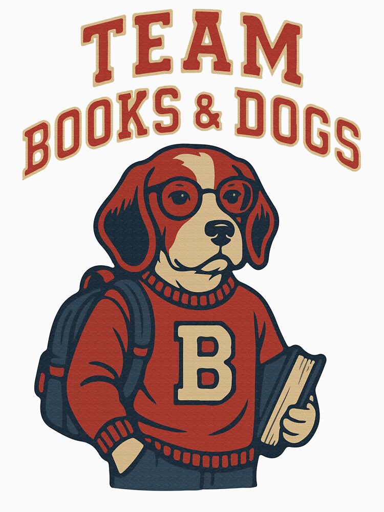 Dogs and Books Funny Dog Team Reading Book lover Librarian by RamblingsRose