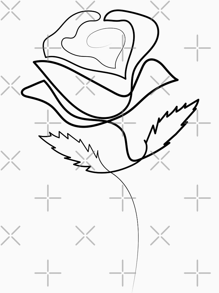 Rose Minimal art | One Line Drawing | One Line Art by One-Line-Artist