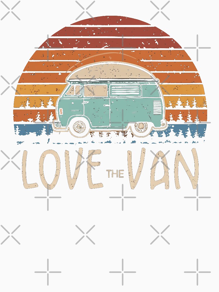 Love the Van - Retro Vintage Graphic Minibus Packed for the Adventure by Loving Nature Gifts