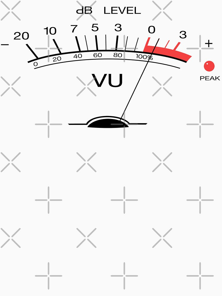 Volume VU Meter Vintage Audio Engineer Recording Studio Gear Head Musician Guitar Shirt MUG STICKER AND MORE by blueversion