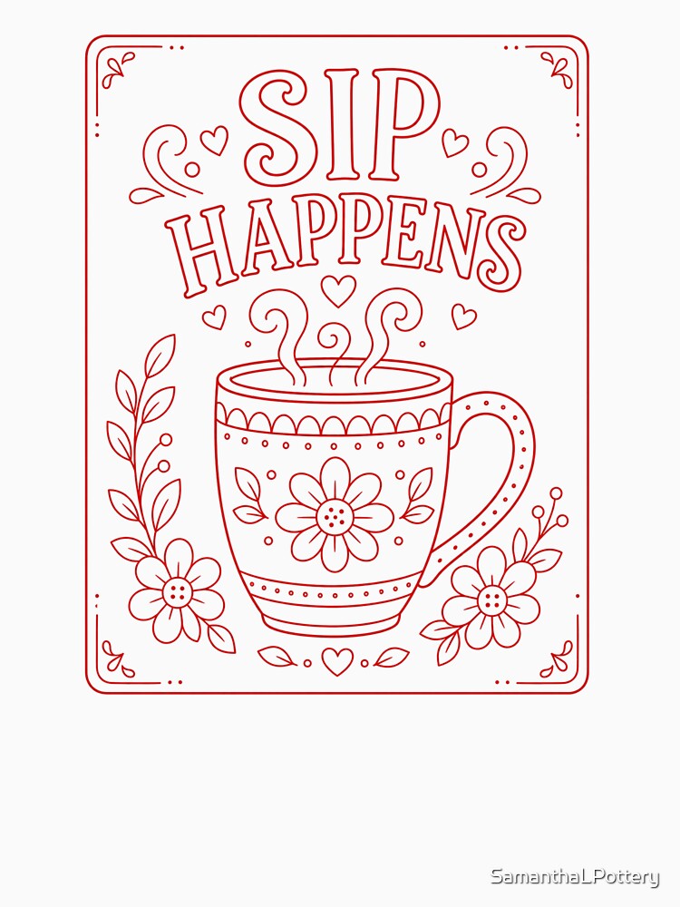 Sip Happens Mug Red by SamanthaLPottery