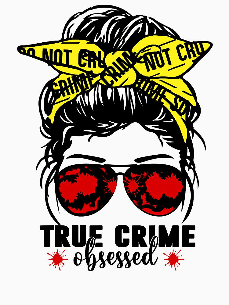 True Crime Obsessed Messy Hair Bun Junkie Serial Killer Crime by nwaja-art