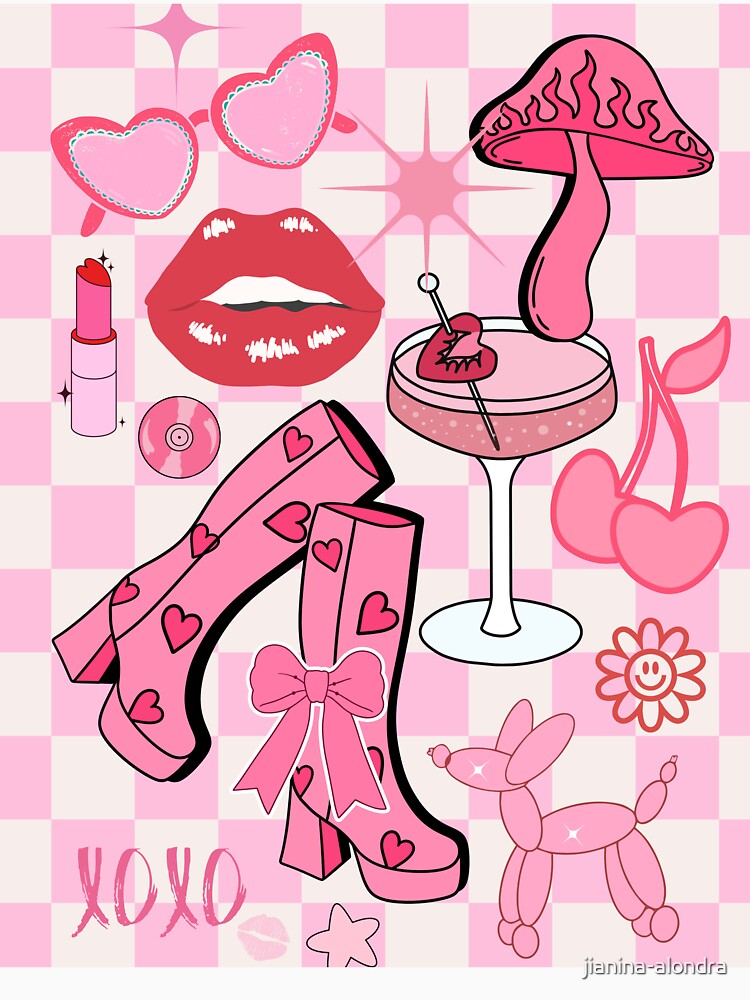 Pink Y2K Coquette Girly Aesthetic Collage by jianina-alondra