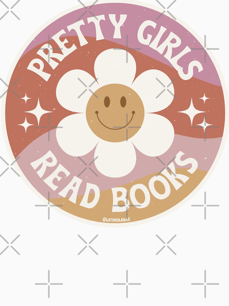 Pretty Girls Read Books / Aesthetic Bookish Pastel Pink For Kindle Girlie Readers Retro Groovy Daisy Flowers by Latinoladas