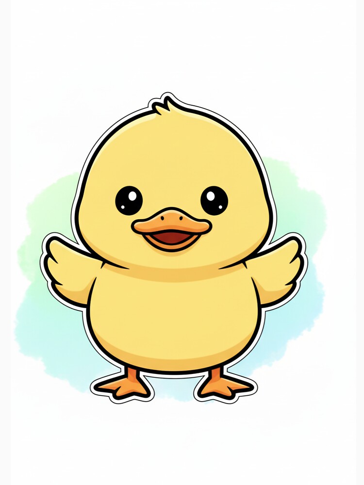 Funny Duck Mascot – Cute Yellow Duck Cartoon by Chicbyvalde973