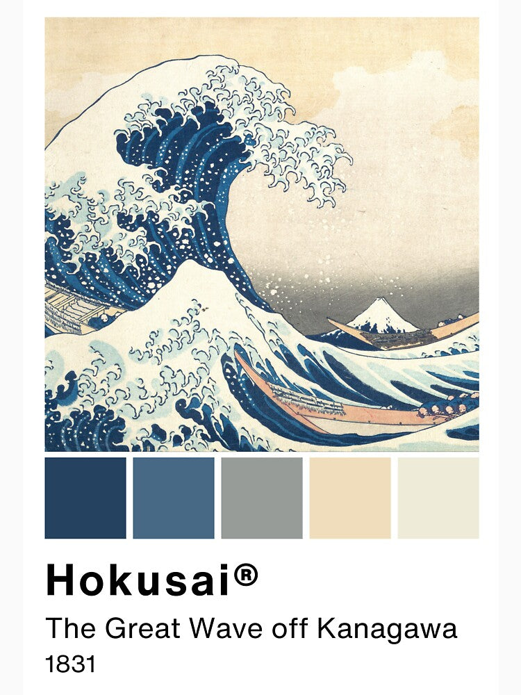 Hokusai - The Great Wave off Kanagawa - Pantone Color swatch, Art Paintings Art history by Lemon-y-Shark