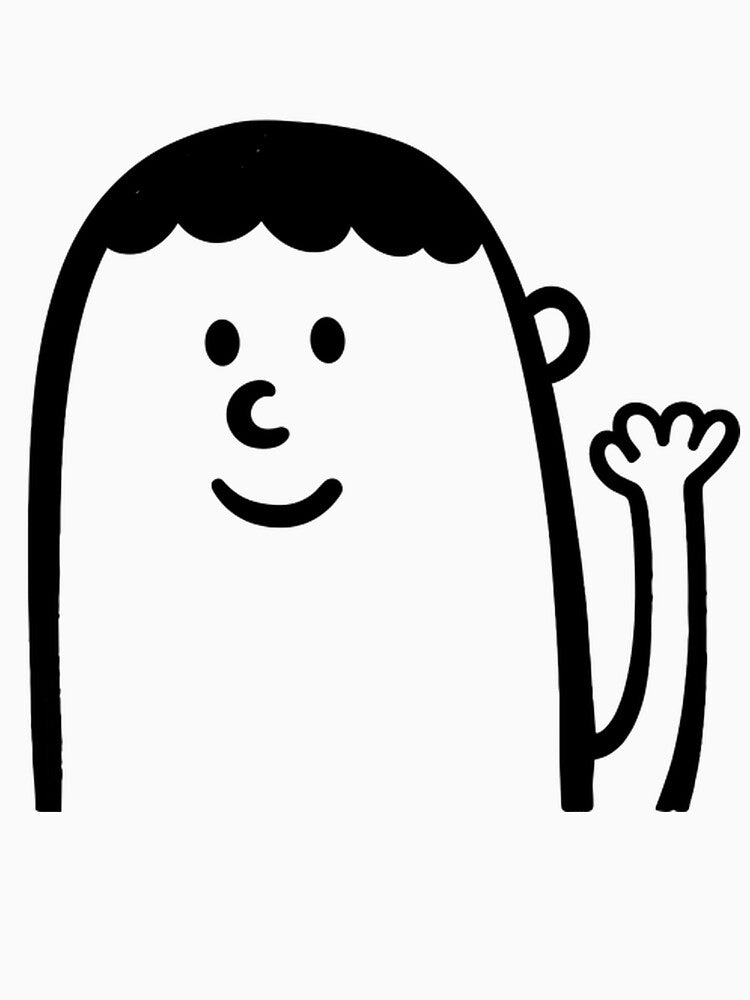 Friendly Wave Doodle Saying Hello by OddBeanStudio