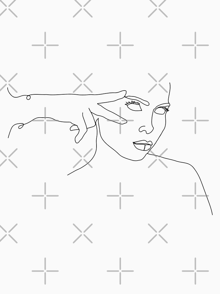 Woman face line art by Rosaliartbook