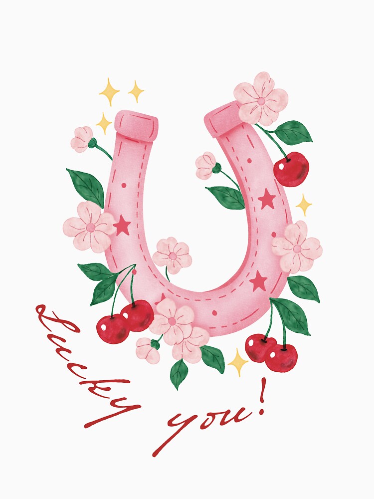 Lucky You Horseshoe Cute Illustration by magicstorytale