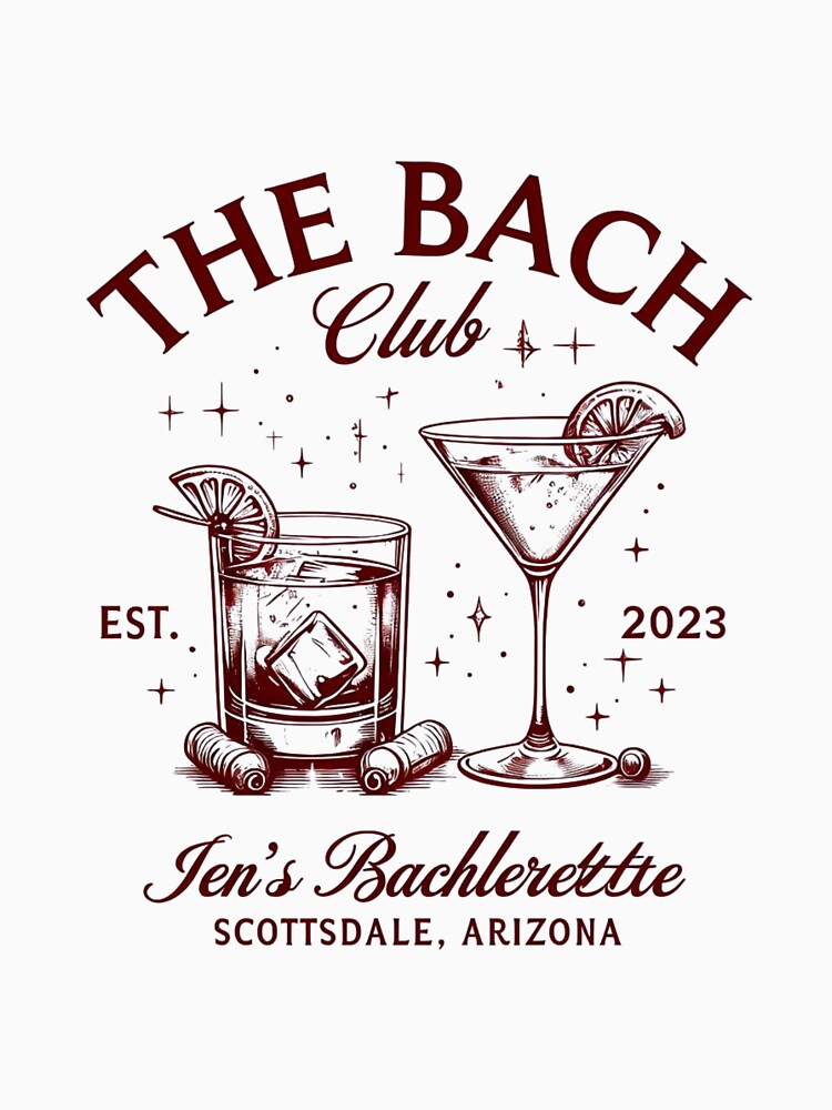 "The Bach Club" Vintage Bachelorette Party Cocktail Logo by Colorful-Garden