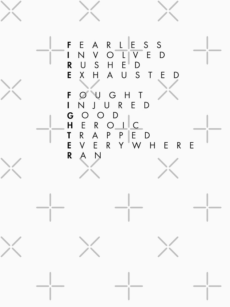 Firefighter meaning words tipography by Tropical Blood