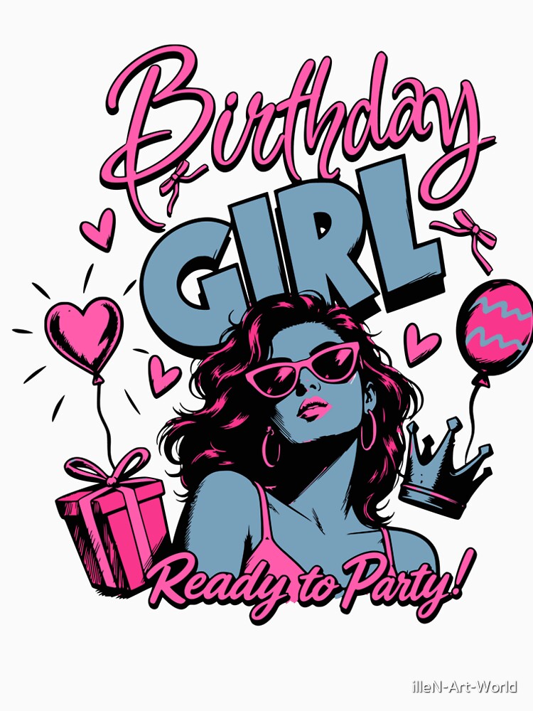 Birthday Girl Ready to Party Retro Pop Art Mug & Tote by illeN-Art-World