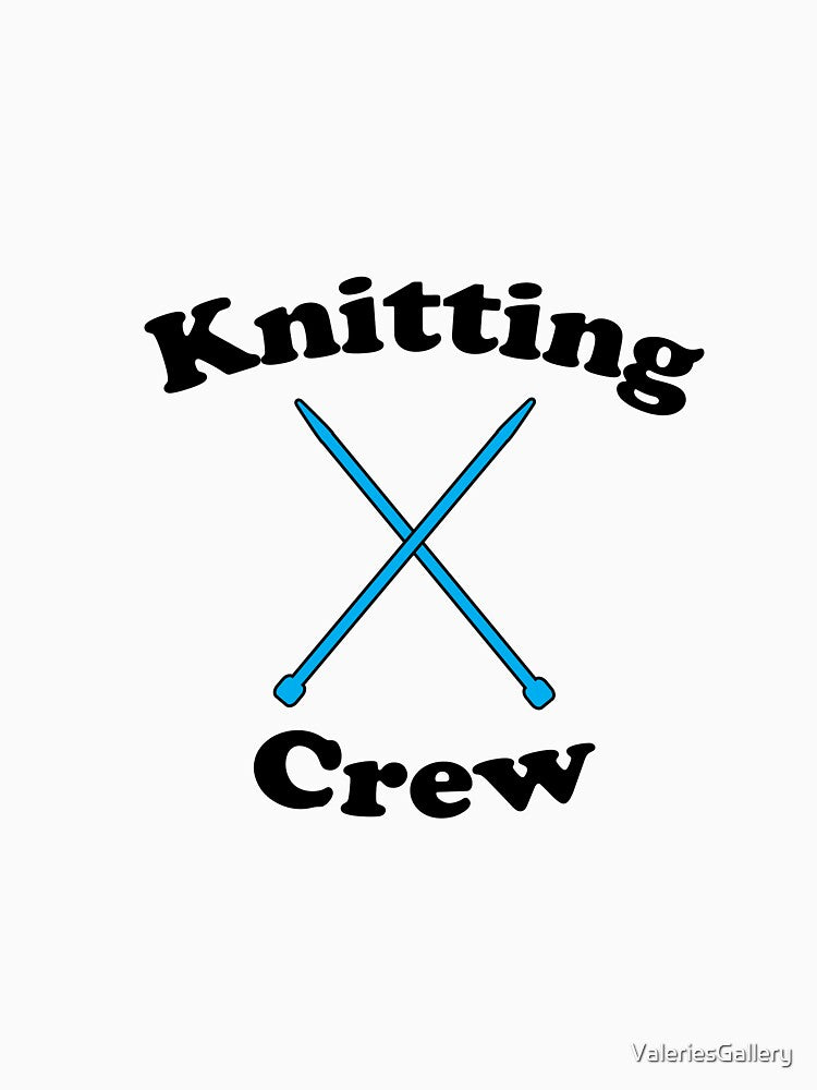 Knitting Crew Blue Needles Funny by ValeriesGallery