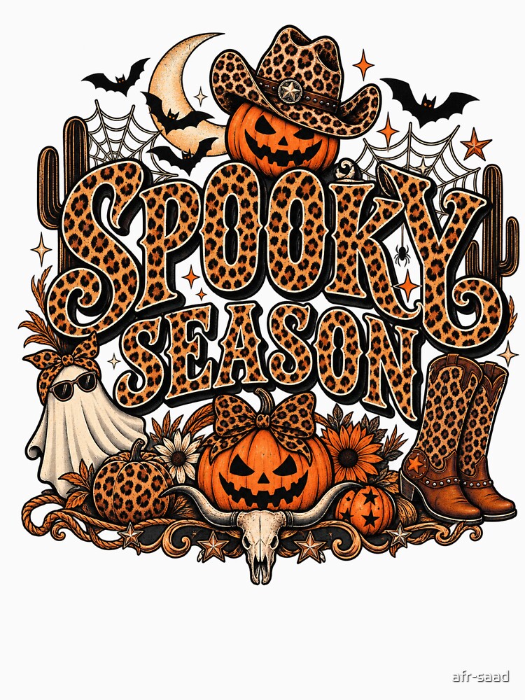 SPOOKY SEASON Leopard Print Halloween Western Cowboycore by afr-saad