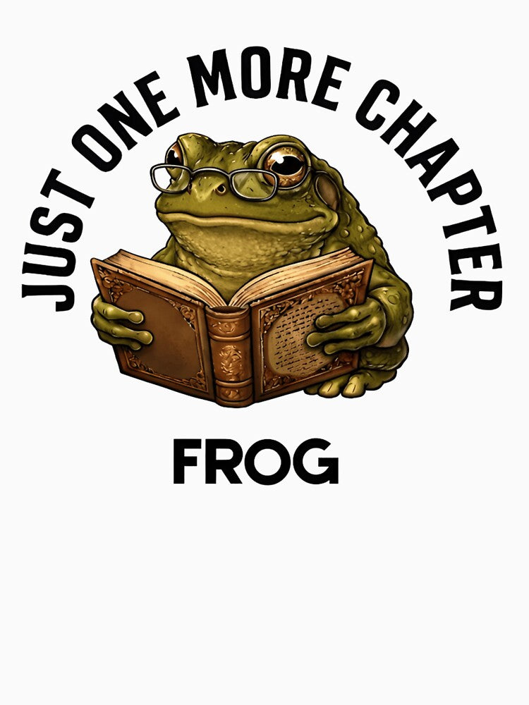 Just One More Chapter Frog Shirt – Cute Reading Frog Design for Book Lovers, Funny Literary T‑Shirt and Sticker by ZyxDes