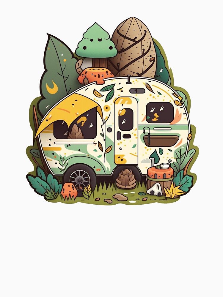 Camper Trailer Van Nomad Cartoon by KodakDesigns