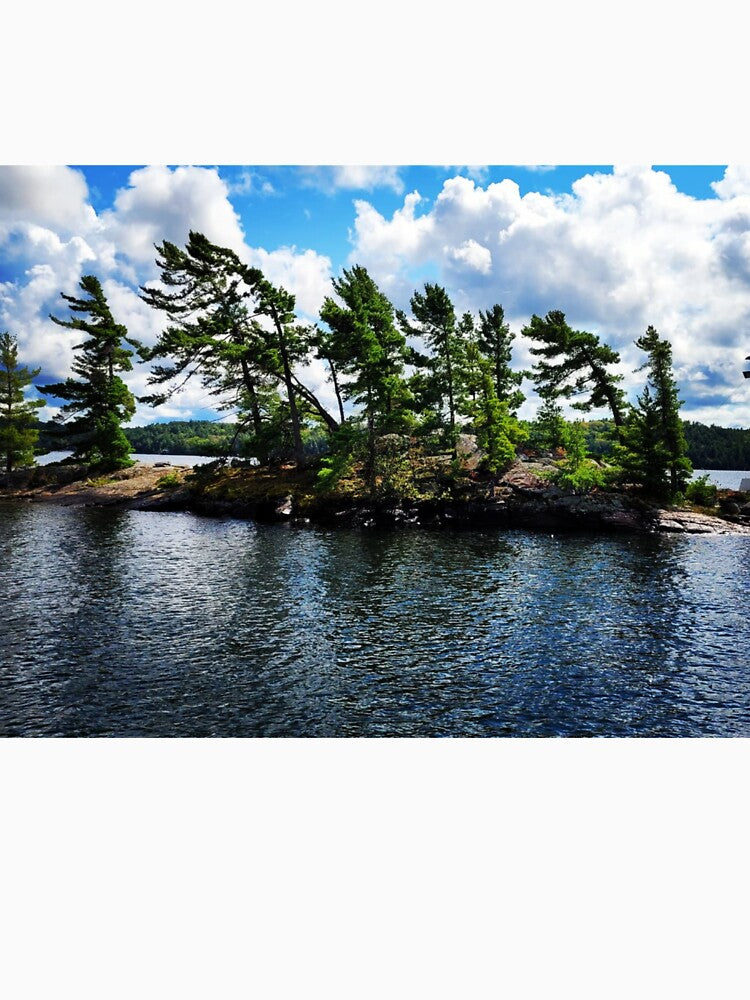 Lake Island with pine trees by PTree1