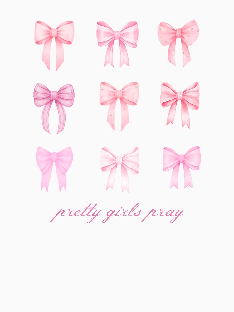 Pretty Girls Pray Bow Coquette Pink by Desert Manna Designs