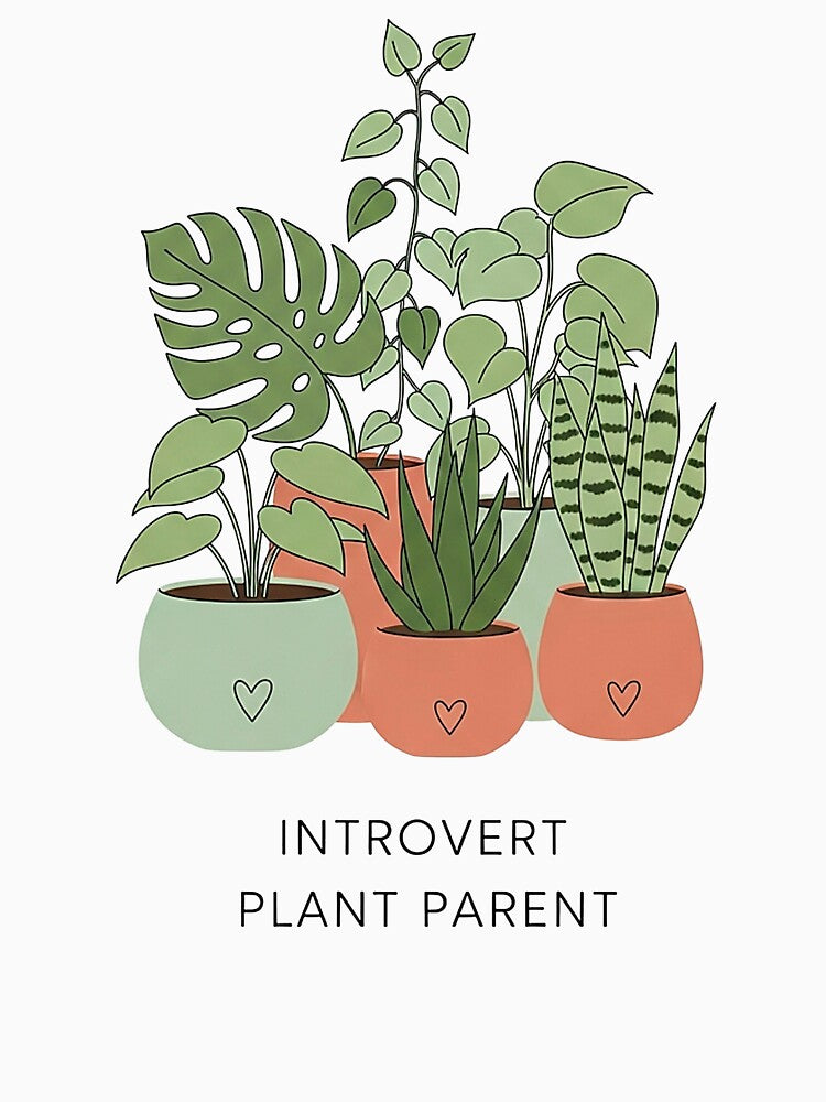 Minimalist Introvert Plant Parent Art by SholoStudio