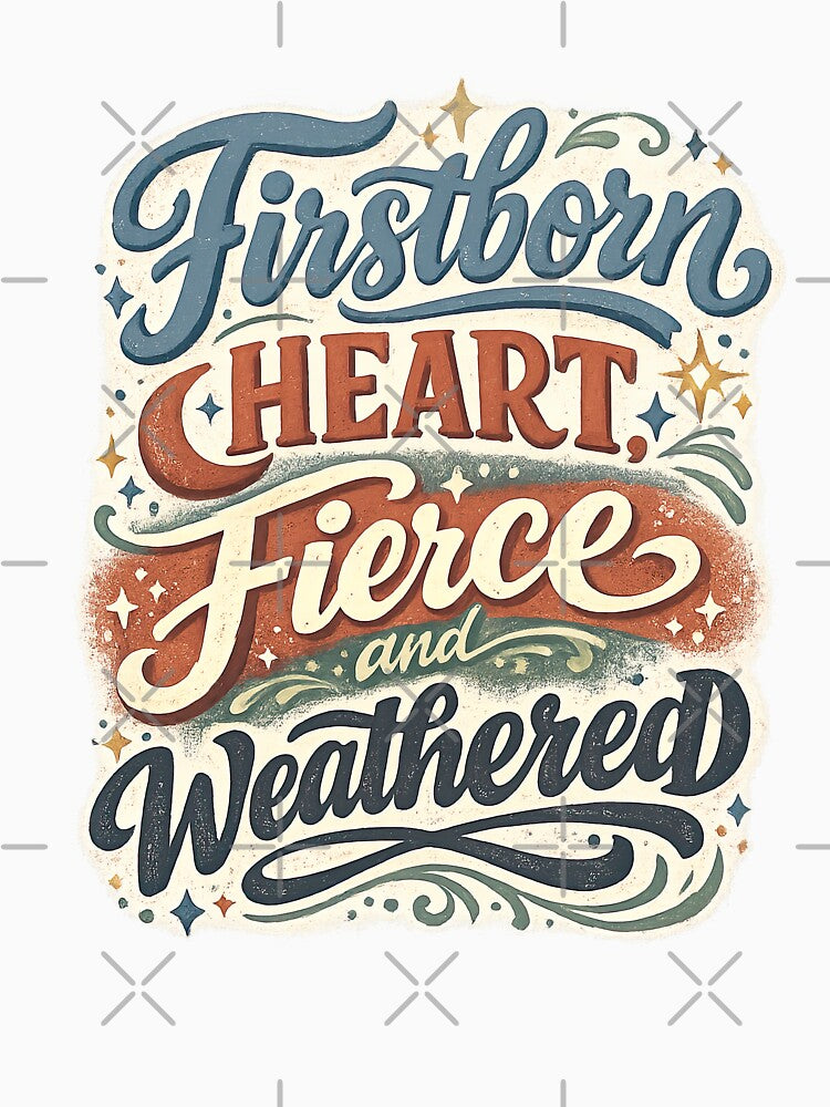 Firstborn Heart Fierce and Weathered – Vintage Sibling Quote by inkoutninja