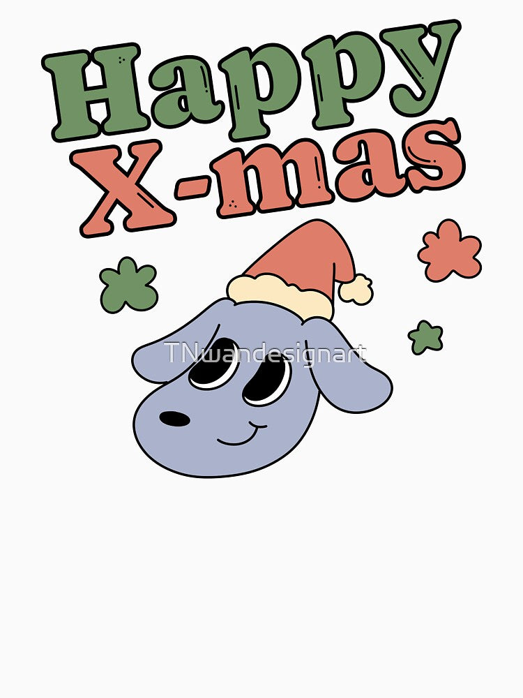 happy Christmas Santa dog groovy retro vintage funny family xmas time by TNwandesignart