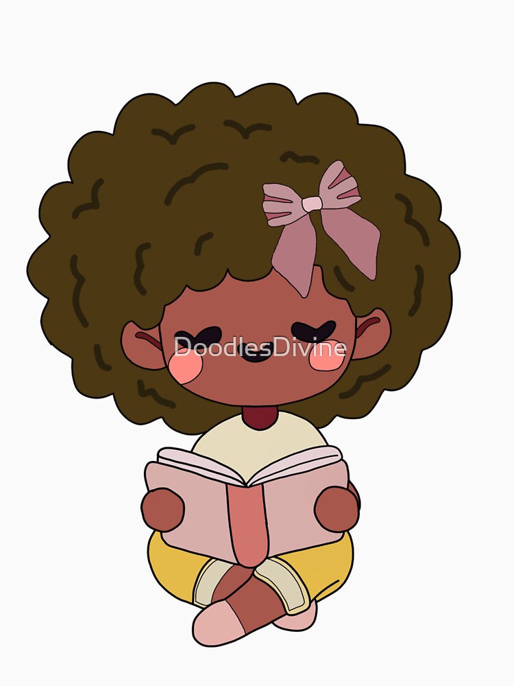 Aesthetic Black Girl Reading by DoodlesDivine
