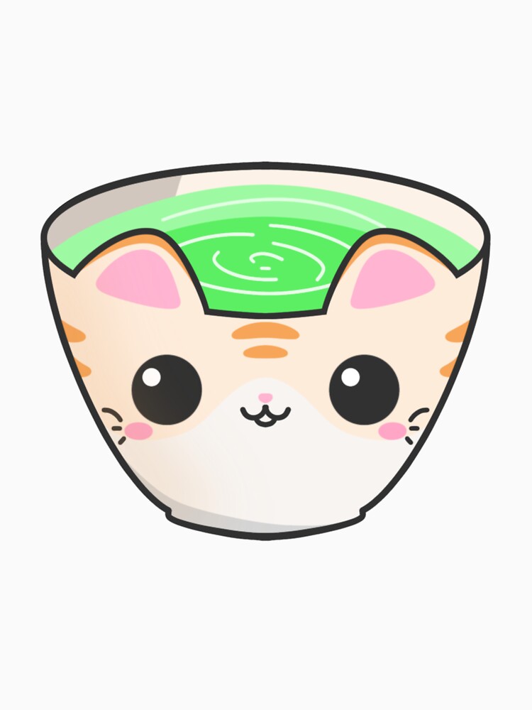 cute green tea cat by Kawaiimelodie