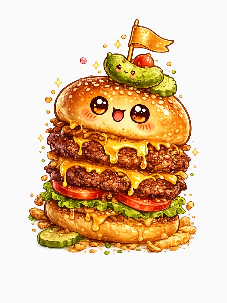 Double Cheeseburger Kawaii by redsharkuk