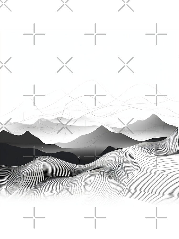 Minimalist landscape line art design by Feluceo