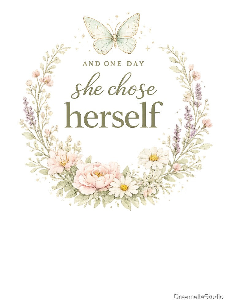 She Chose Herself Self Love Gift for Her Women Empowerment Butterfly Shirt by DreamelleStudio