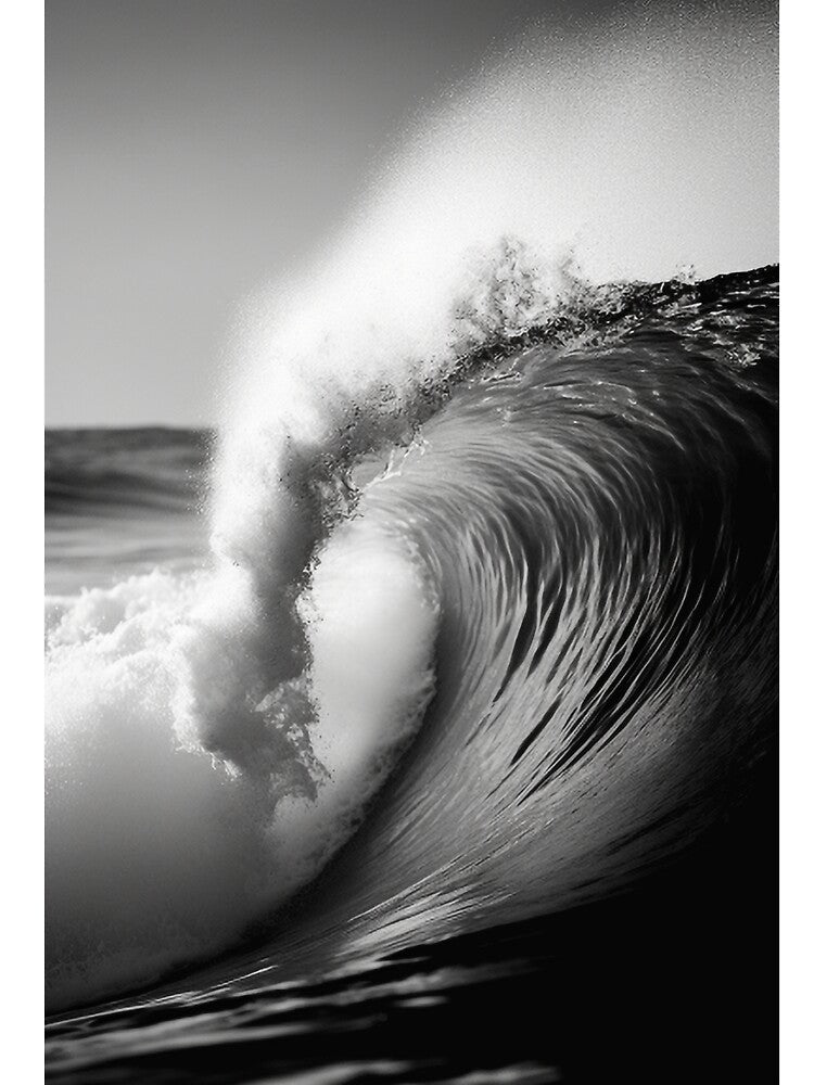Wave Ocean Black and White Visual Water Roll Waves BW Design Natural Sea Surf by Univers Noir et Blanc